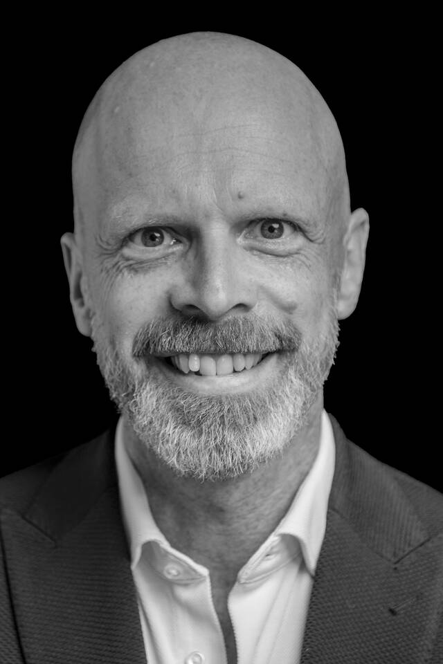 black and white portrait of Hans Haarman