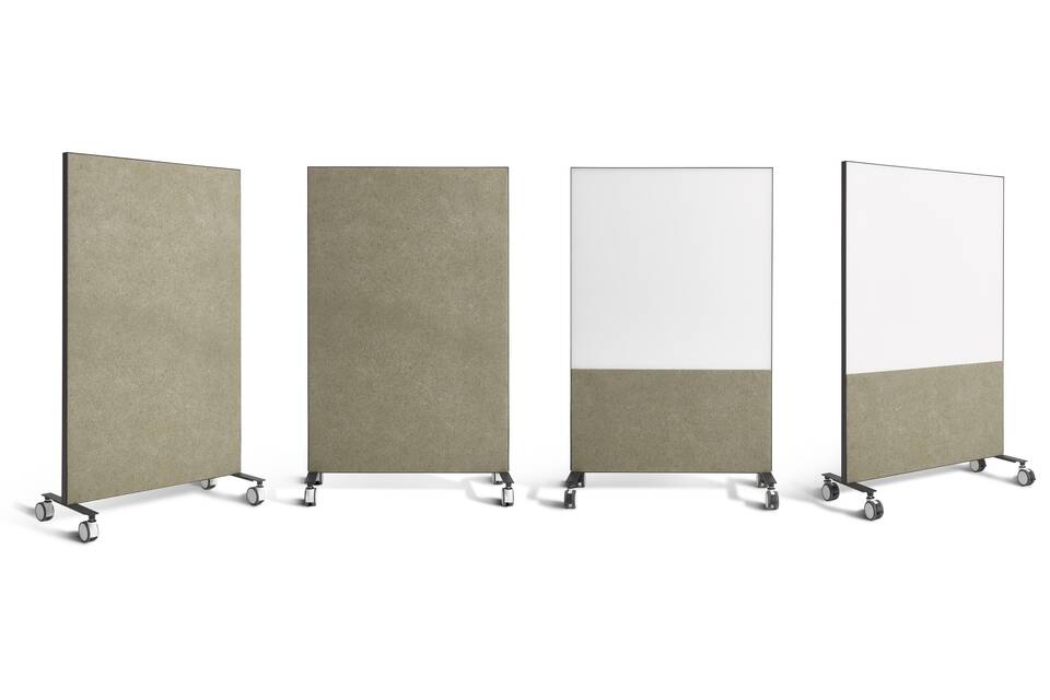 Gispen SEPP Whiteboard in black front and front left view