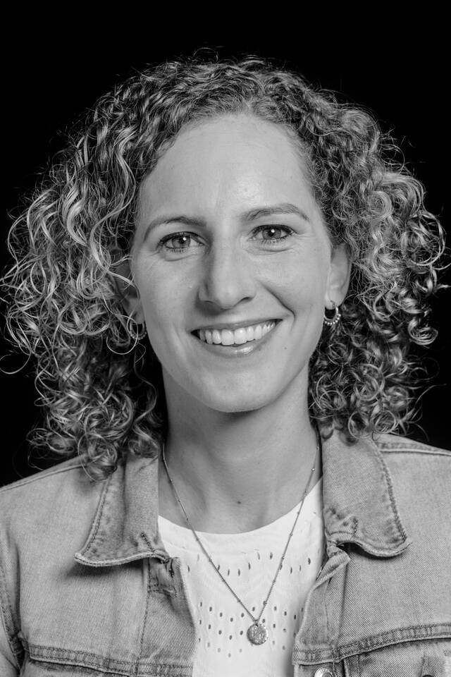 Black and white portrait of Claire Knippenburg