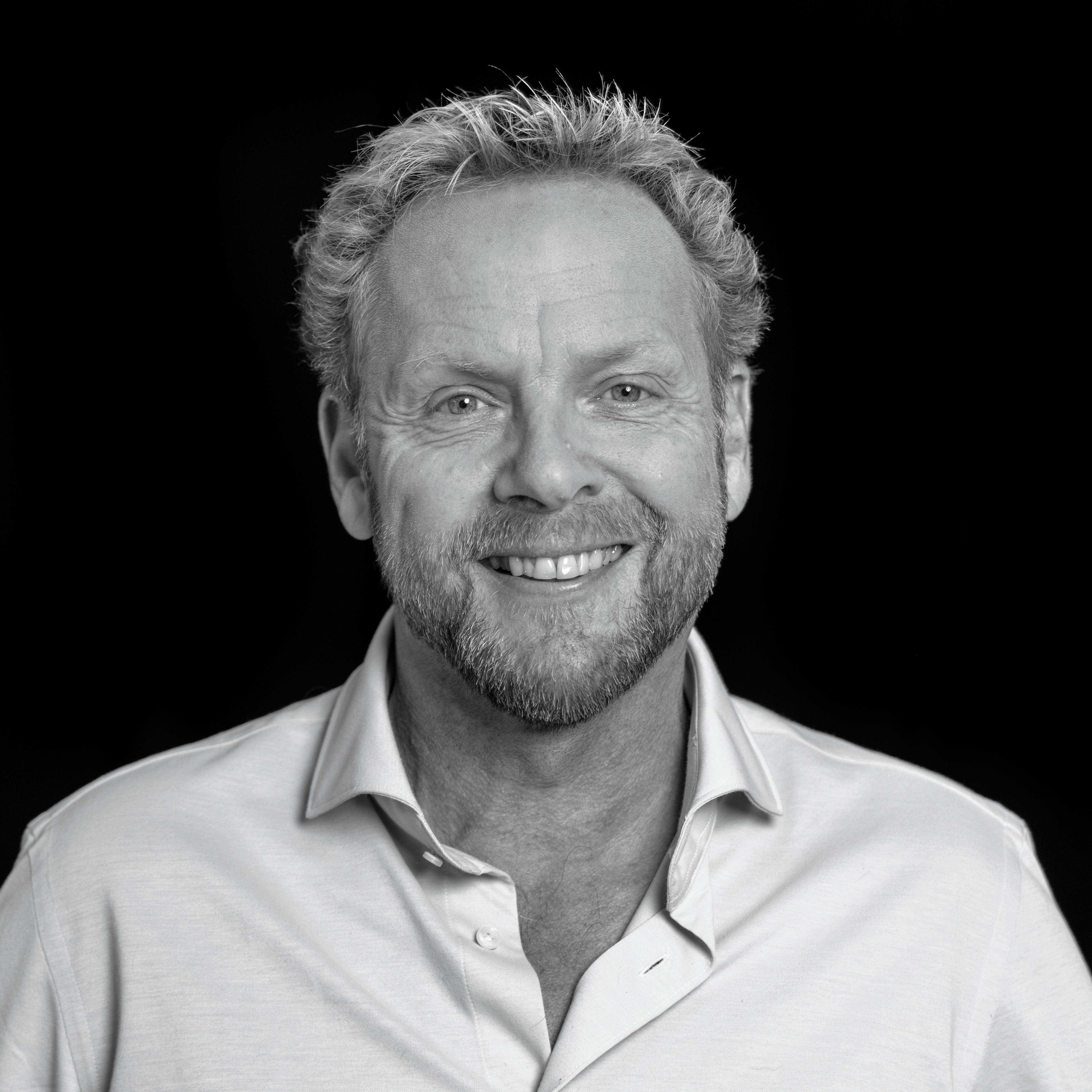 Black and white portrait of Rocco Hoogland