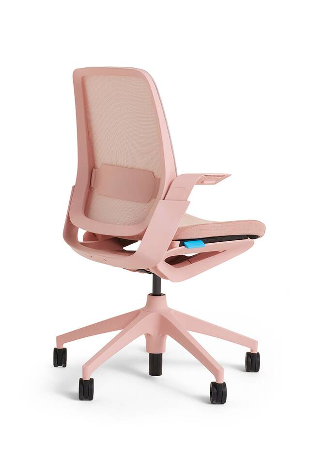 Ahrend Remode office chair in pink left rear view