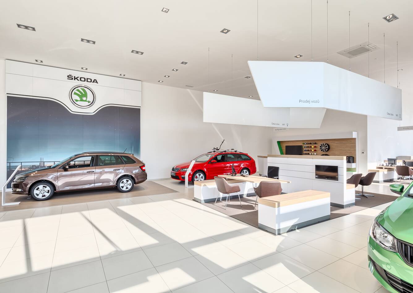 Royal Ahrend store furnishing project interior view of ŠKODA AUTO dealer Auto Dryml in Pardubice Czech Republic 021