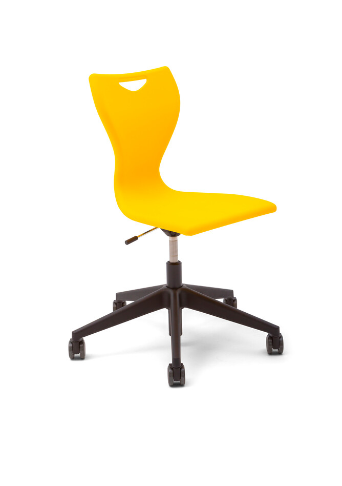 Gispen EDUU Work Slim chair with yellow shell front left view