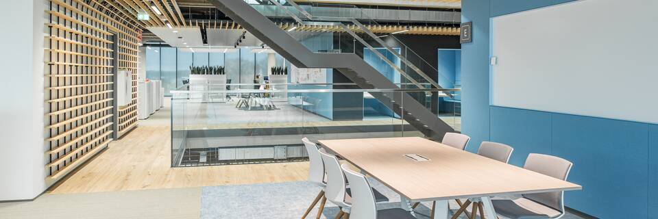 Royal Ahrend office project interior view of Vanderlande in Veghel TVL166