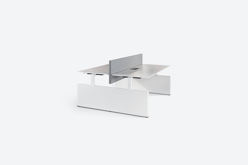 Royal Ahrend Team_Up desk on grey background front left view