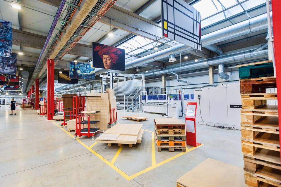 Royal Ahrend Woodhub interior view of factory in Prague 6653