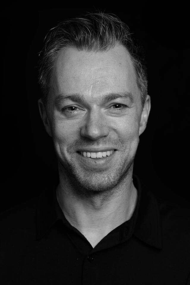 black and white portrait of Egbert Bos