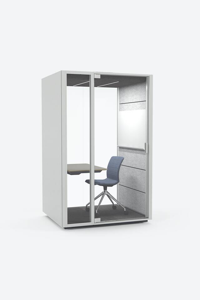 Qabin Work Royal Ahrend Qabin Work office pod on grey background front left view