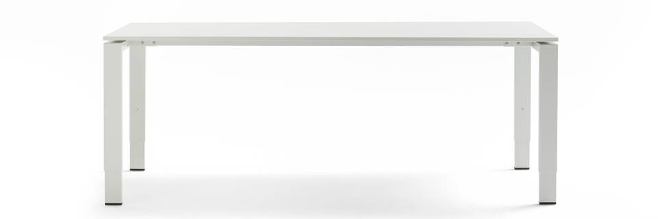 Gispen IC table in grey with grey tabletop front view