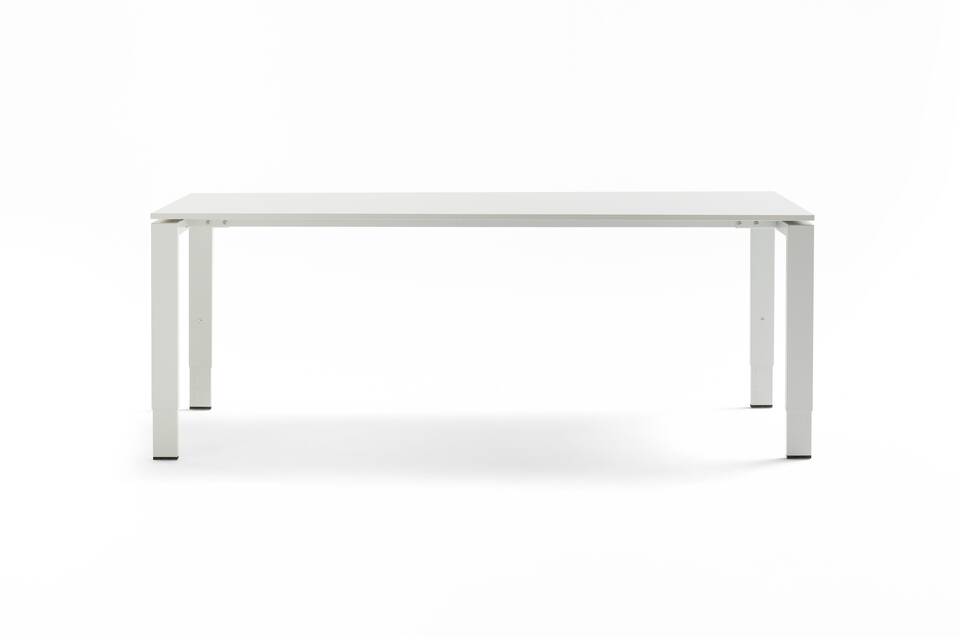 Gispen IC table in grey with grey tabletop front view