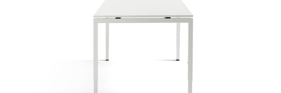 Gispen IC table in grey with grey tabletop left side view
