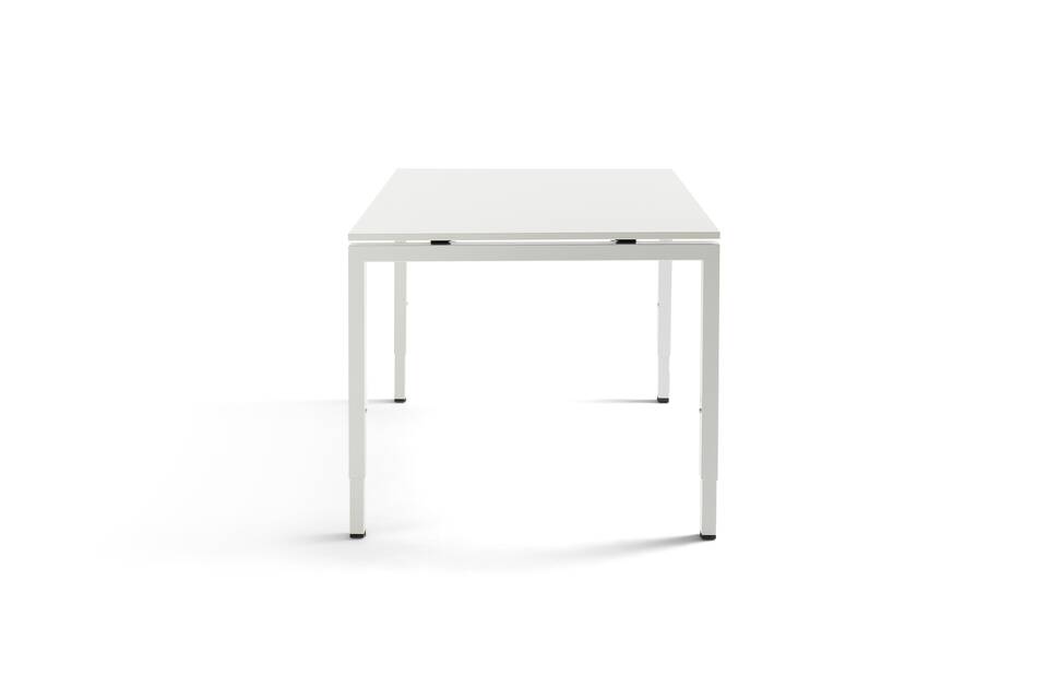 Gispen IC table in grey with grey tabletop left side view