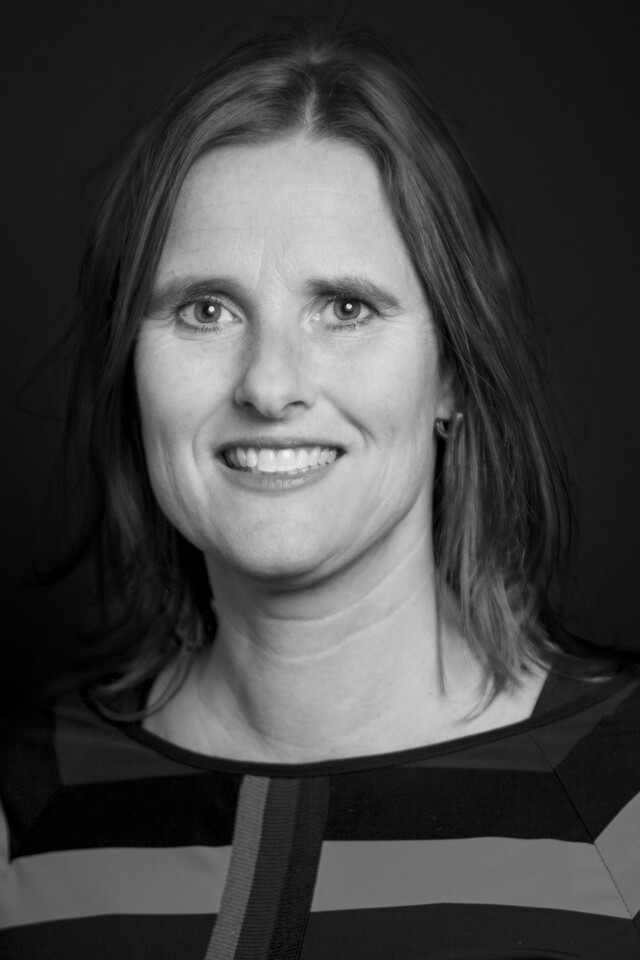 black and white portrait of Christa Paauwe