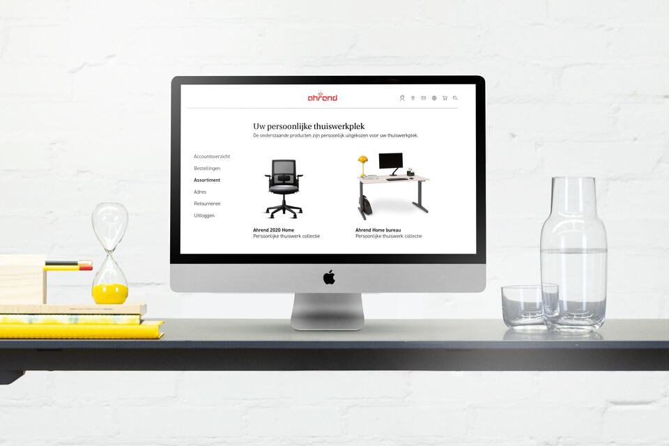 Royal Ahrend thuiswerk webshop beeldscherm op balance bureau
