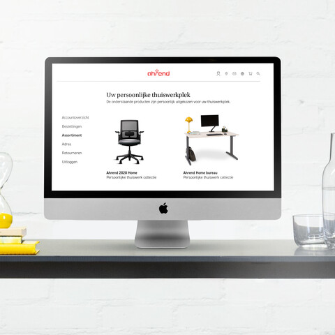 Royal Ahrend thuiswerk webshop beeldscherm op balance bureau