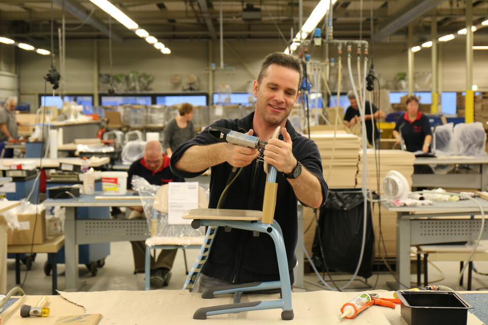 Presikhaaf assembly of childrens chair in factory
