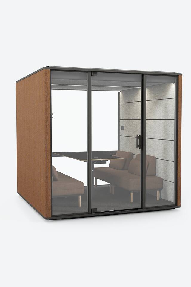 Royal Ahrend Cerene Meet Lounge office pod on grey background front left view