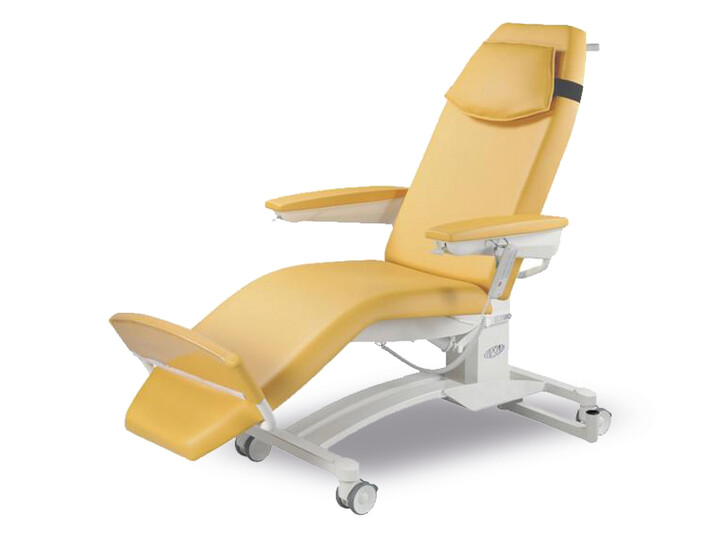 Medifix Pura treatment chair in yellow front right view