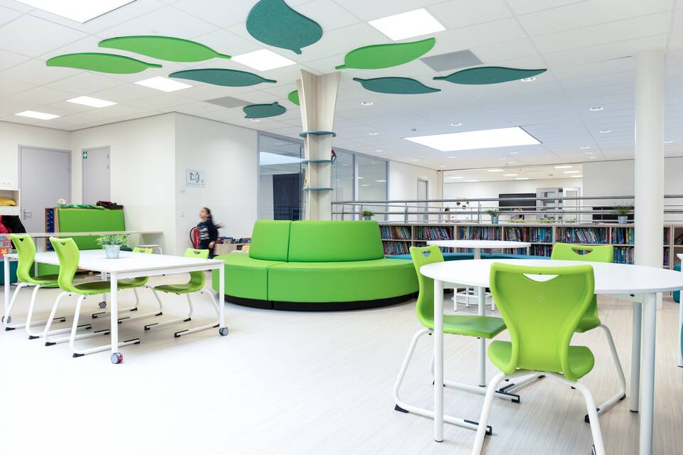 Gispen education project interior view of primary school KC Trampoline in Leidschendam CB2A2622