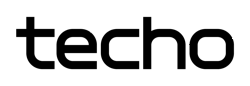 Techo logo in black letters digital print