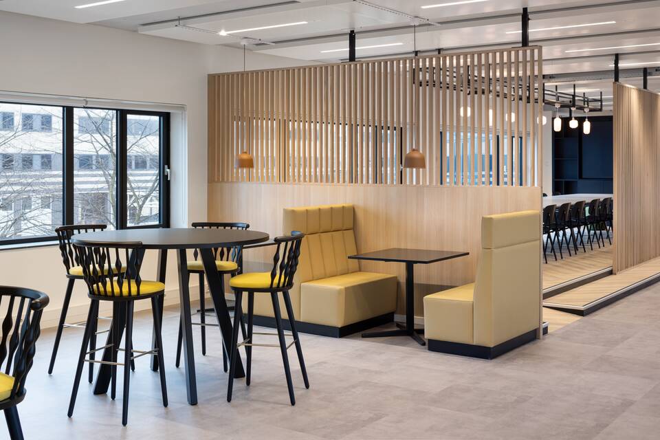 Royal Ahrend government project interior view of government meeting cafe in Amsterdam SP11