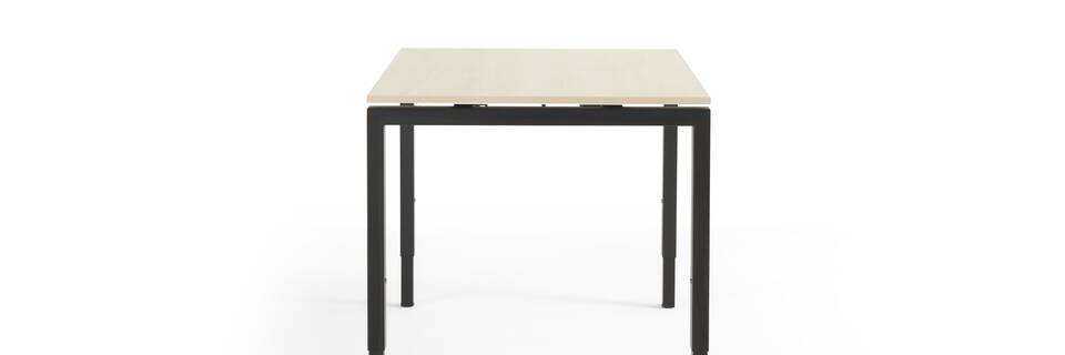 Gispen IC table in black with beech tabletop left side view