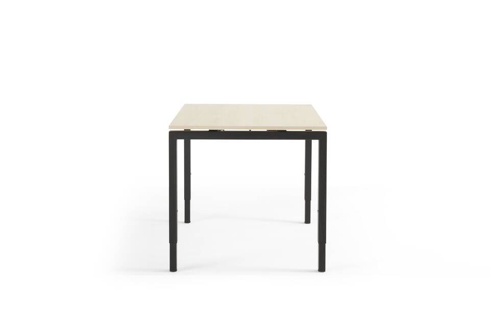Gispen IC table in black with beech tabletop left side view