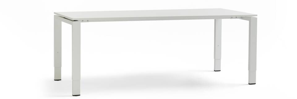 Gispen IC table in grey with grey tabletop front left view