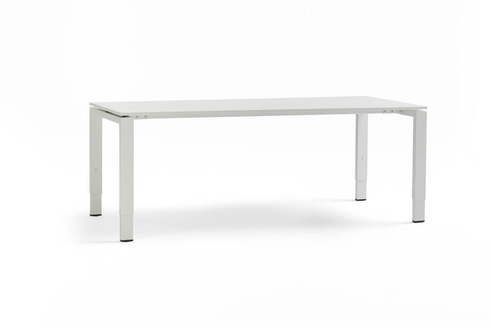 Gispen IC table in grey with grey tabletop front left view
