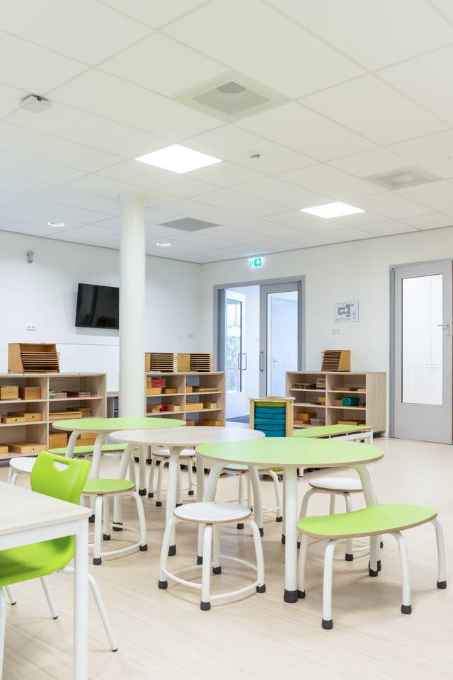 Gispen education project interior view of primary school KC Trampoline in Leidschendam CB2A2858