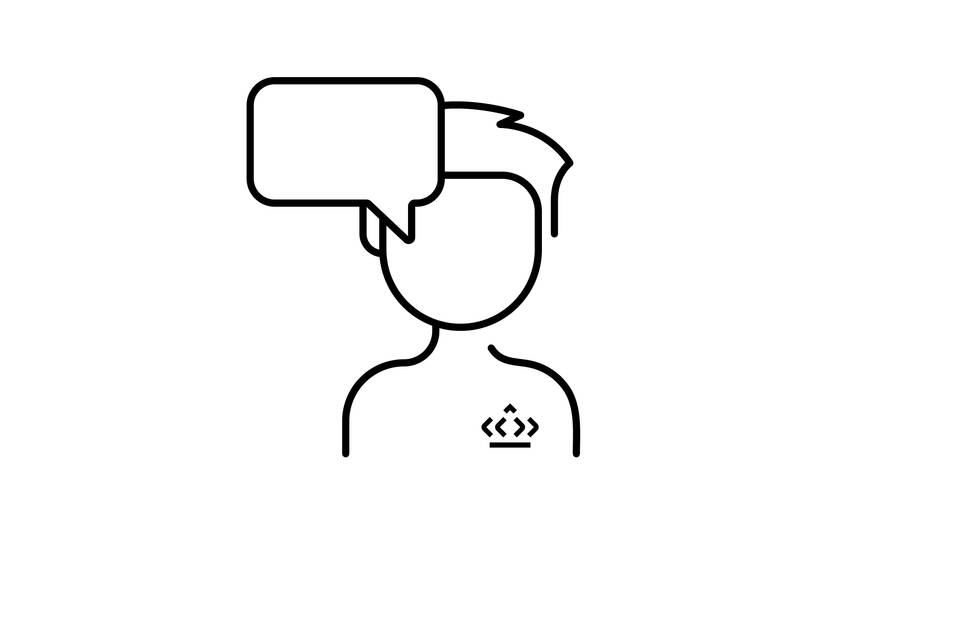 Royal Ahrend icon of man speaking website version