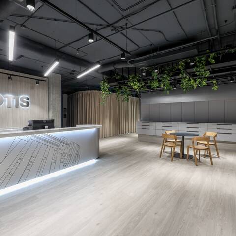 Royal Ahrend office project interior view of OTIS in Prague 4849