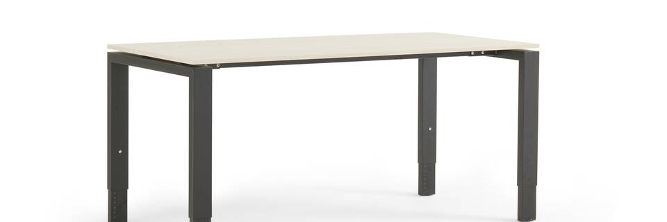 Gispen IC table in black with beech tabletop front left view