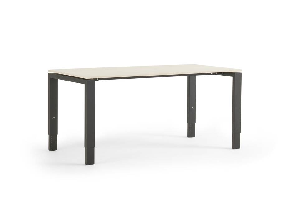 Gispen IC table in black with beech tabletop front left view