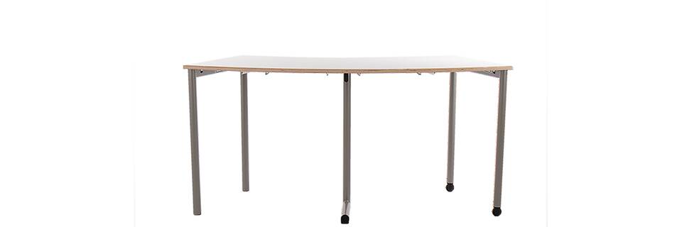 Presikhaaf Schoolmeubelen Match SC line PL SC groepstafel met edelstaal frame en wit blad vooraanzicht