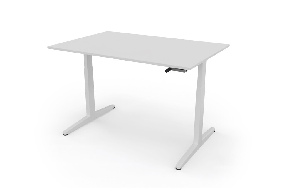 Ahrend Balance hvm desk 120 frame in white and tabletop in white front right view