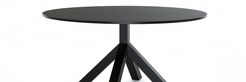 Gispen Dukdalf table round 160 black front right view