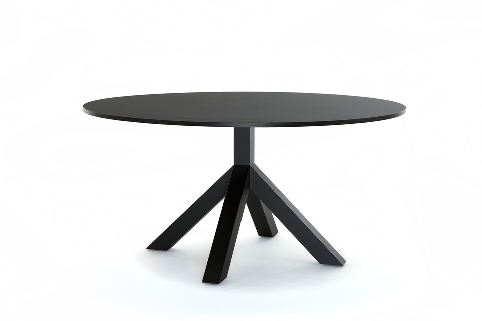 Gispen Dukdalf table round 160 black front right view