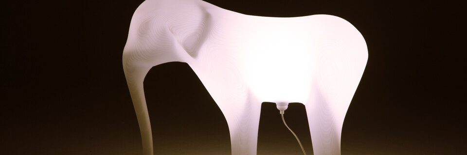 Gispen Low Res Elephant with light on black background side view