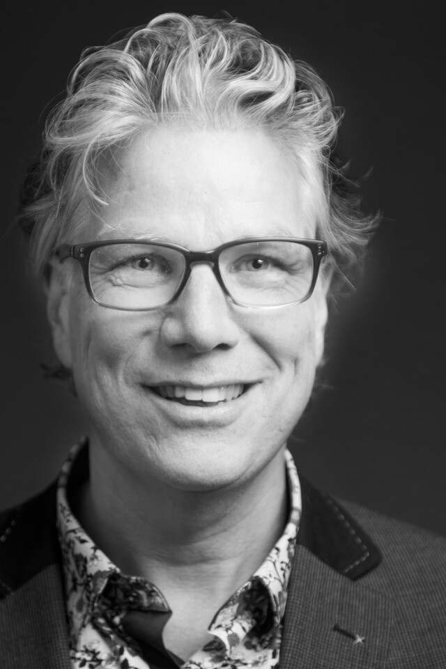 black and white portrait of Peter van der Linden