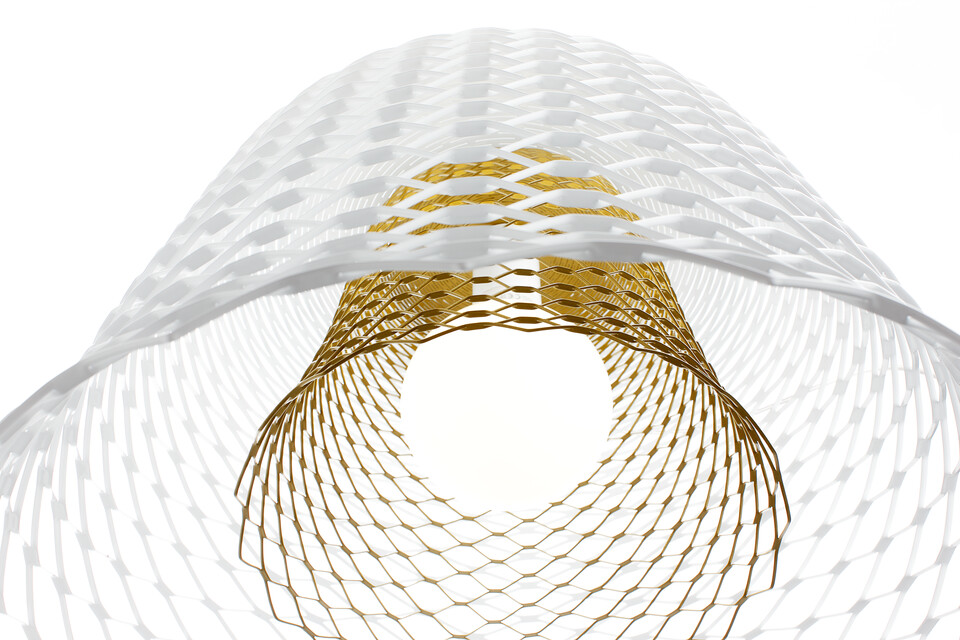 Gispen Slingerlamp in white bronze bottom detail side view