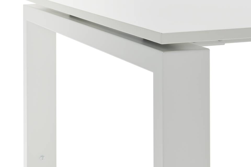 Gispen IC table in grey with grey tabletop front left detail view