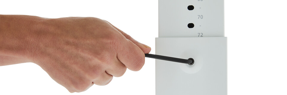 Gispen Home office HI desk with allen wrench to adjust height right side detail view