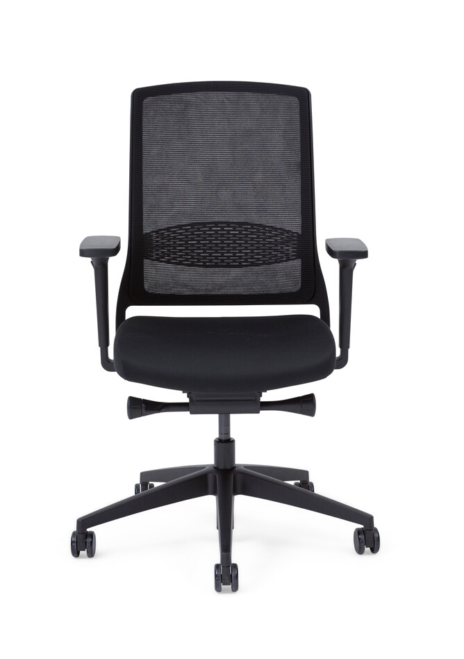 Gispen Zinn Smart 20 office chair upholstered in black front view