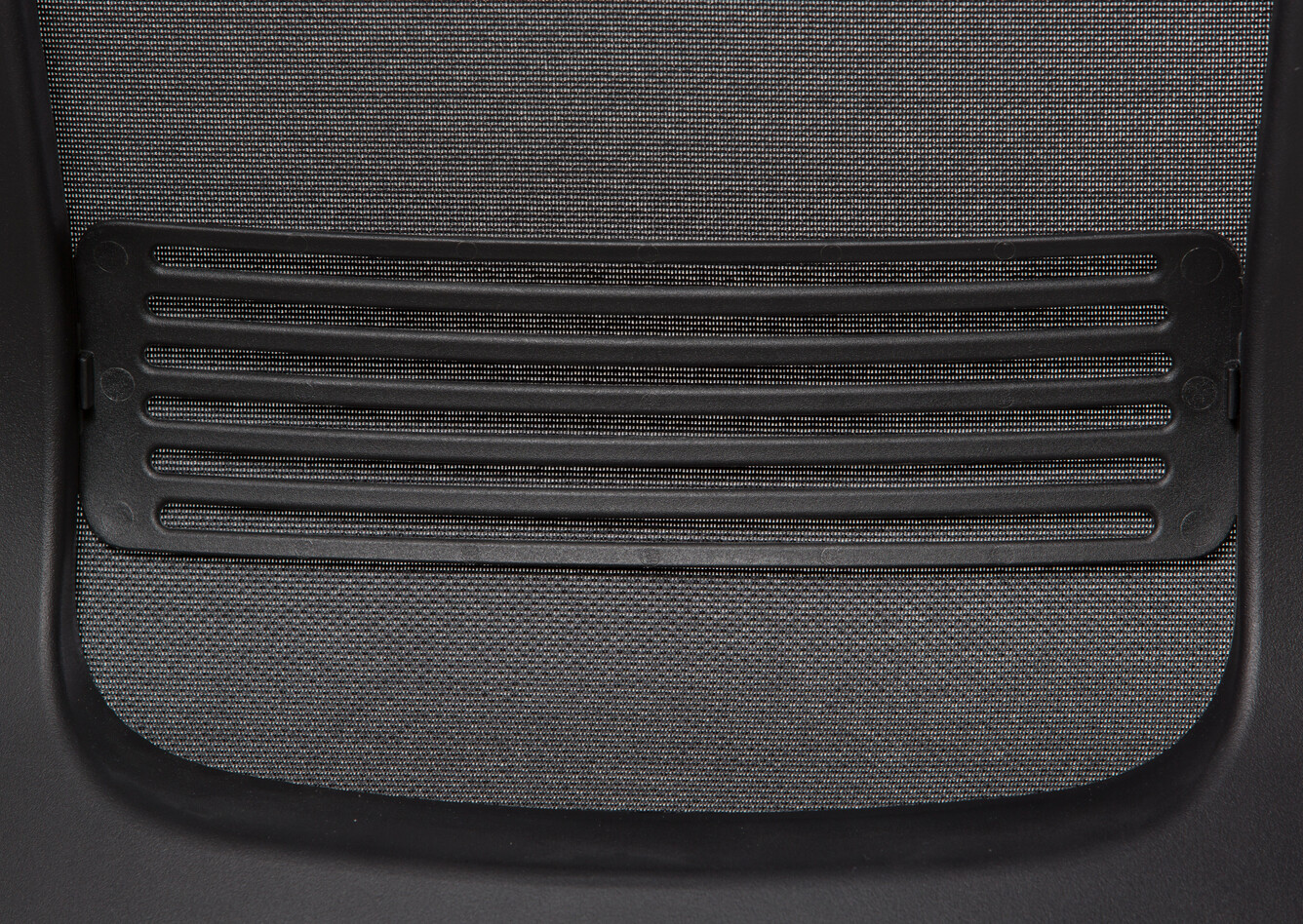 Royal Ahrend Prime office chair back with lumbar support upholstered in black rear detail view
