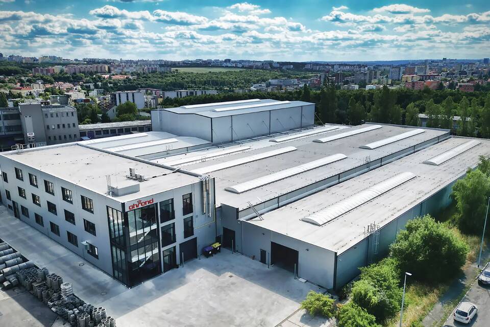 Royal Ahrend exterior view of factory in Prague
