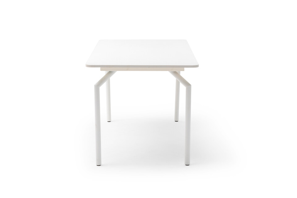 Gispen TEAM Work conference table with white legs and frame and tabletop right side view