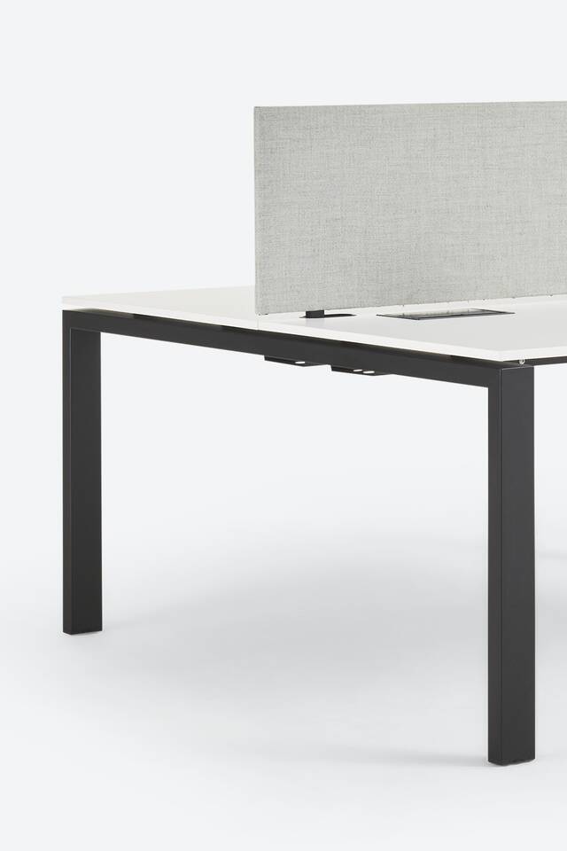Ahrend Portal table on grey background front left detail view