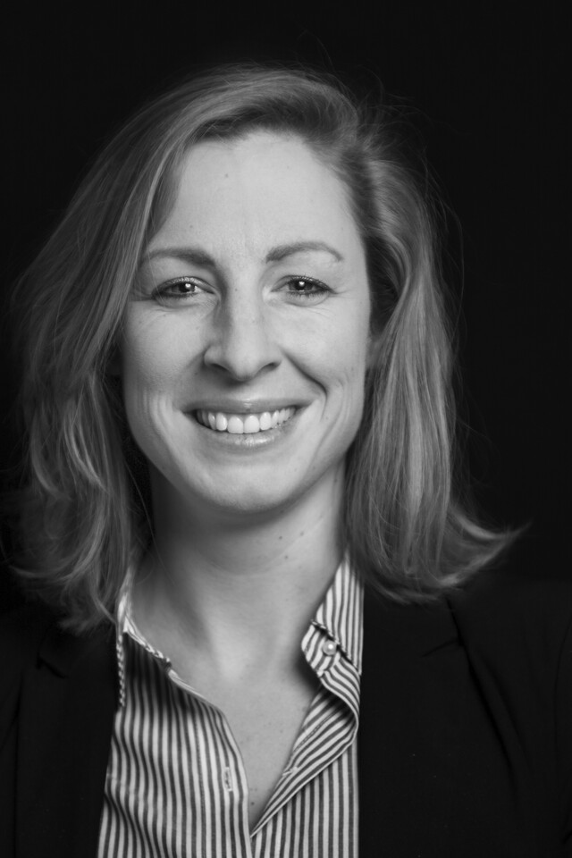 black and white portrait of Sabine van den Berg