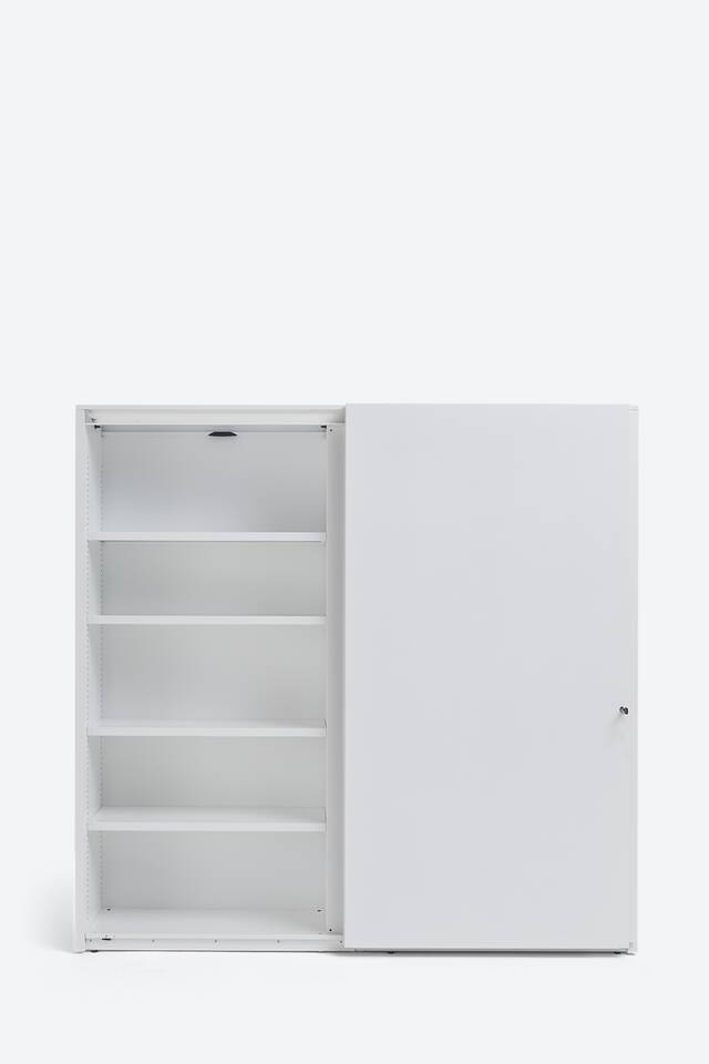 Sliding door Cabinet Ahrend Sliding Door Cabinet on grey background front view